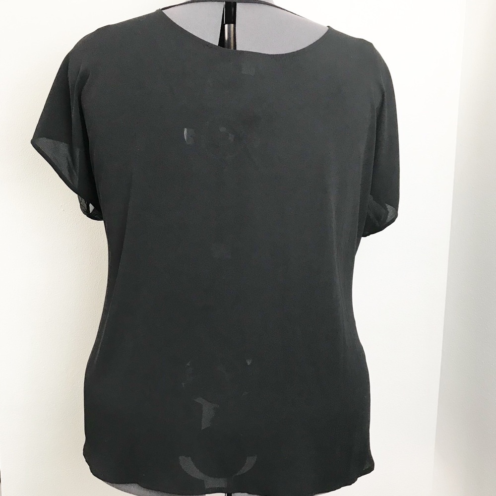 Lane Bryant Plus Size Black Sheer Top-26/28 - Picture 3 of 7